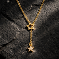 Fashionable Y-Shaped Star Pendant Necklace - Color: Golden