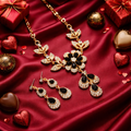 Stunning Floral Jewelry Set for Women with Necklace and Pendant Earrings