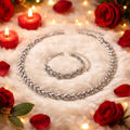 Light Luxury Mermaid Jewelry Set for Women with Glass Rhinestones, Including 1 Bracelet and 1 Necklace