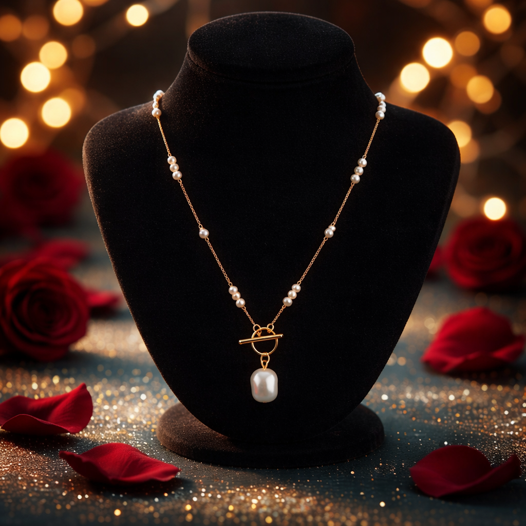 An Exquisite Baroque-Style Pendant Necklace Featuring Pearls