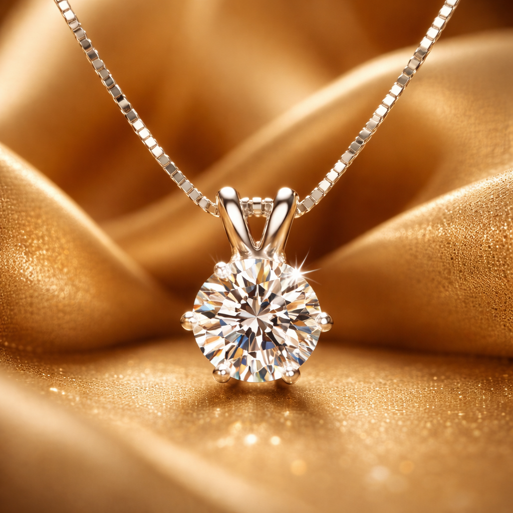 Elegant 925 Silver-Plated Necklace with a Six-Claw Pendant