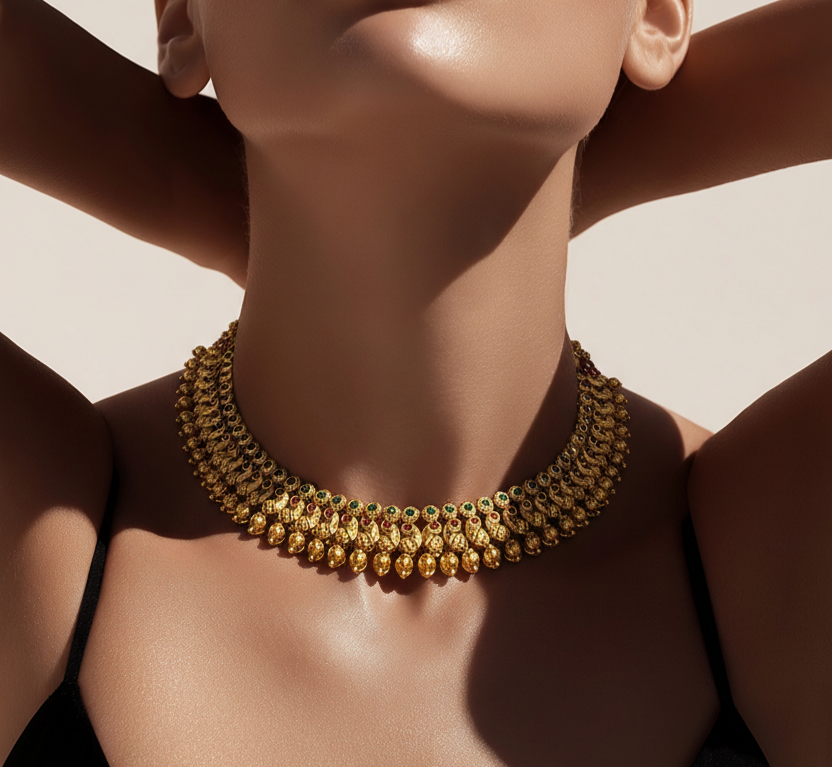 Elegant Multicolor Necklace Set with Earrings