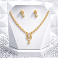 White color AD Stone Imitation Necklace and Earrings