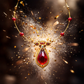 Handmade Beaded Chain Necklace with Nagapadam Pendant