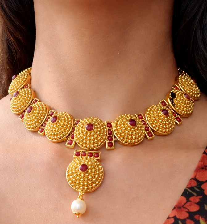 Bubble Pink Necklace & Earring Set