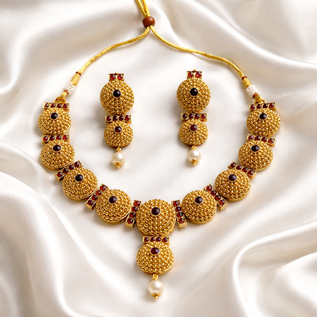 Bubble Pink Necklace & Earring Set