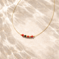 Handmade Multicolor Beaded Necklace with Golden Balls