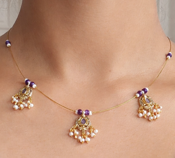 Handmade Beaded invisible Chain Necklace