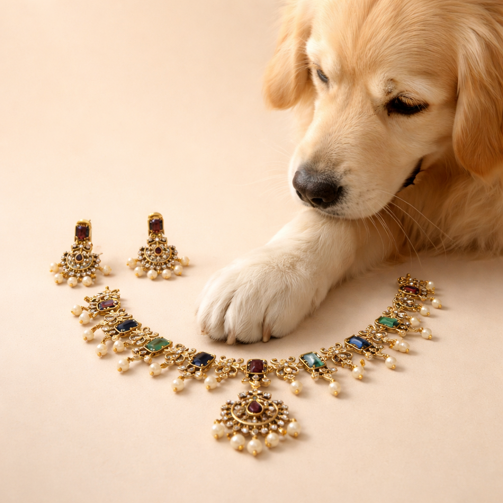 555- AD Stone Necklace and Earrings