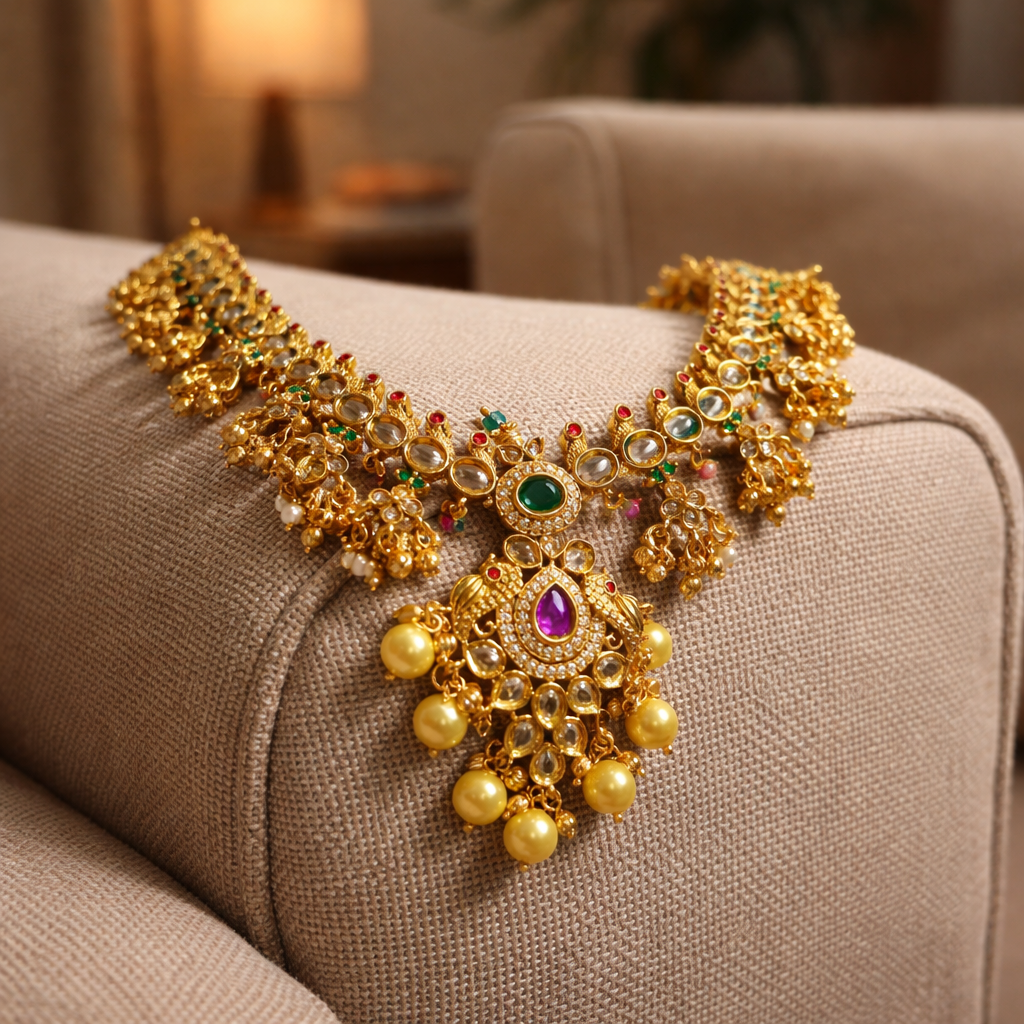 777 Elegant AD stone Necklace and Earrings