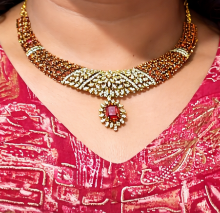 AD stone Necklace and Earrings