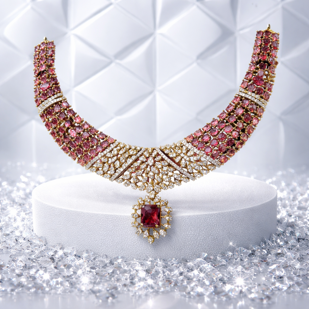 AD stone Necklace and Earrings