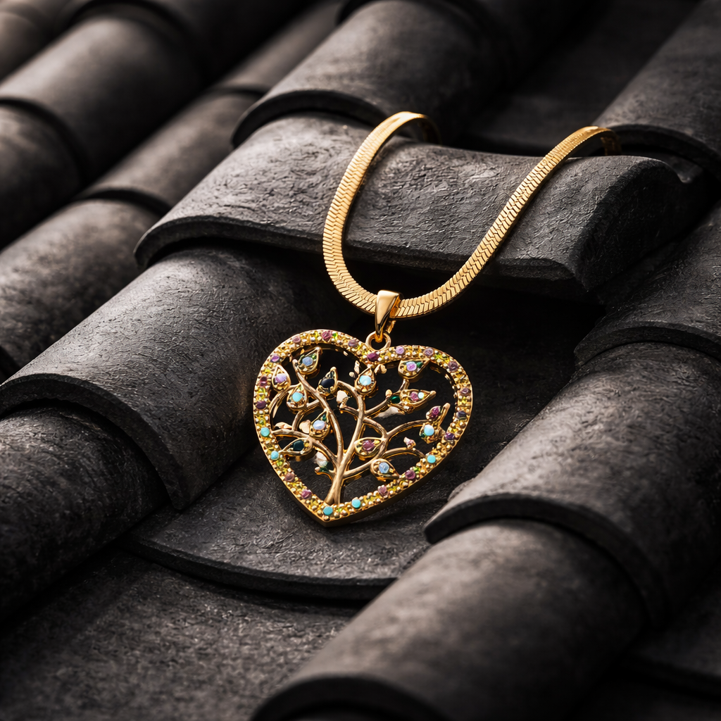 Elegant Stainless Steel Heart Necklace with Sparkling Zircon Pendant