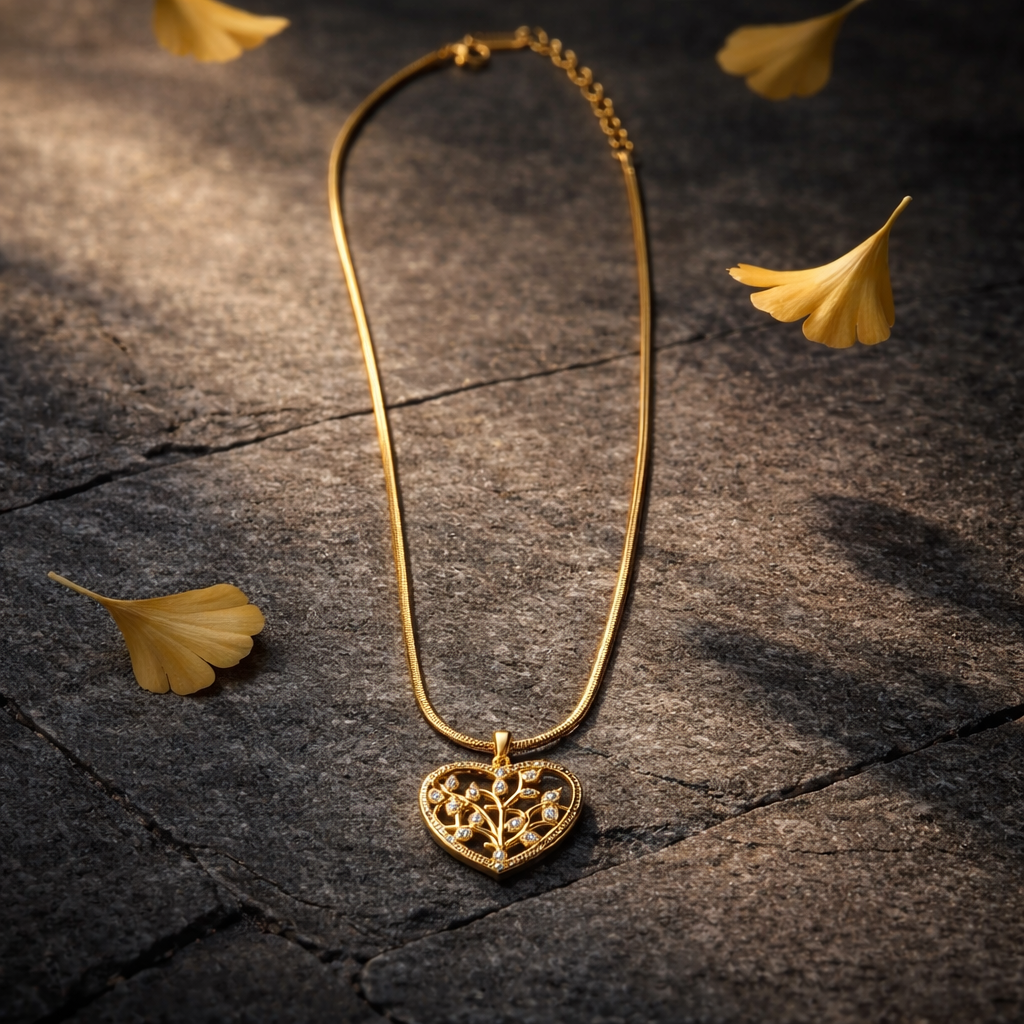 Elegant Stainless Steel Heart Necklace with Sparkling Zircon Pendant