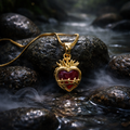 18K Gold-Plated Copper Heart Zircon Pendant Necklace for Women