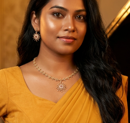 Floral AD Necklace and Earrings