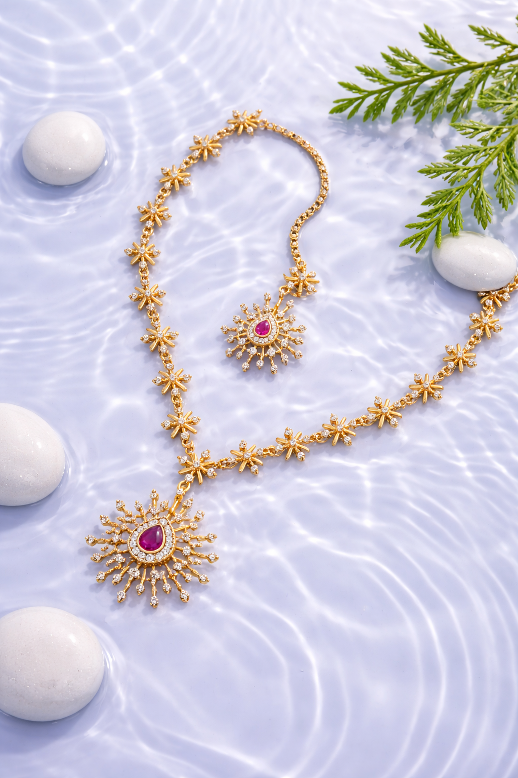 Floral AD Necklace and Earrings