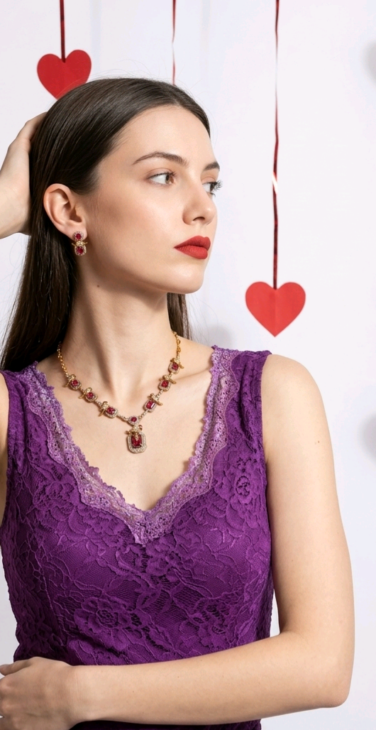 Ad stone Style 2 Necklace and Earrings