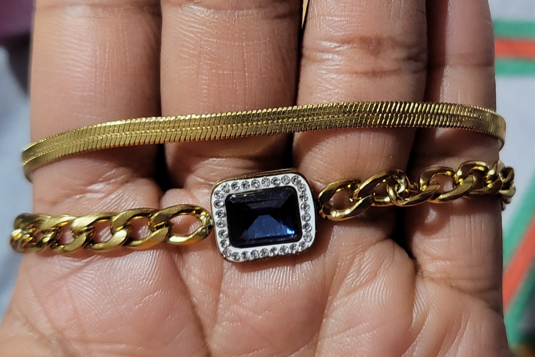 Double layered Simple Style Geometric Titanium Steel Plating Inlay Necklace