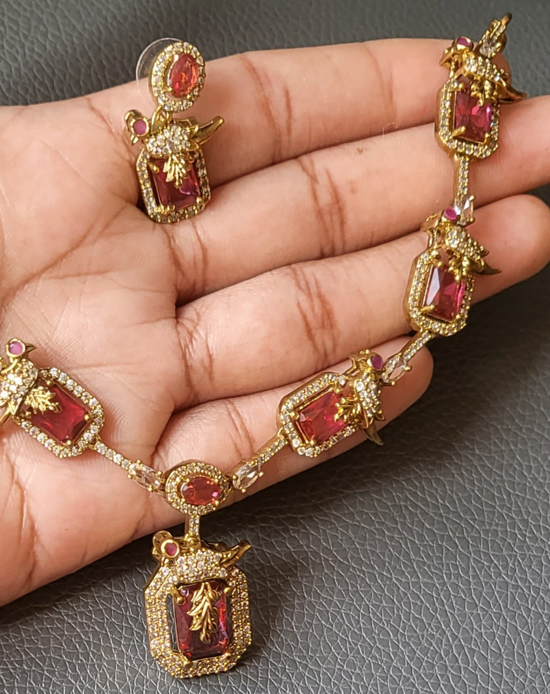 Ad stone Style 2 Necklace and Earrings