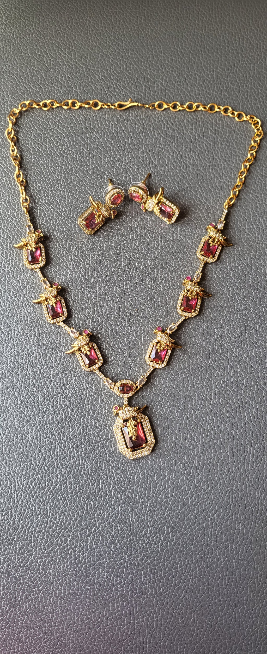 Ad stone Style 2 Necklace and Earrings