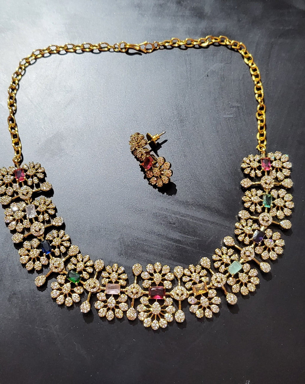 AD stone No - 500 Necklace Set