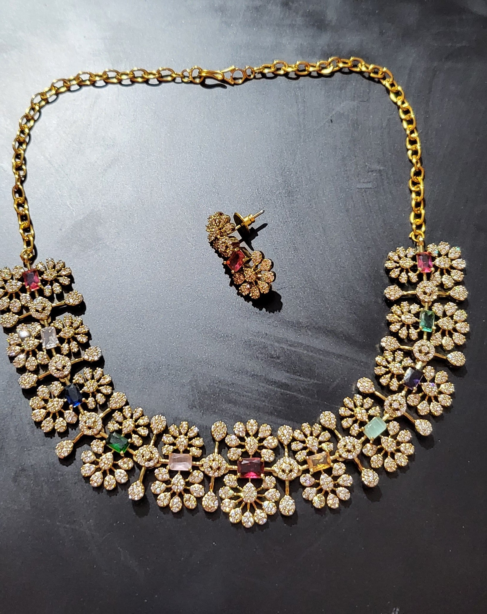 AD stone No - 500 Necklace Set