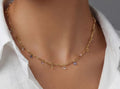 French Line Wrapped Mixed Color Necklace