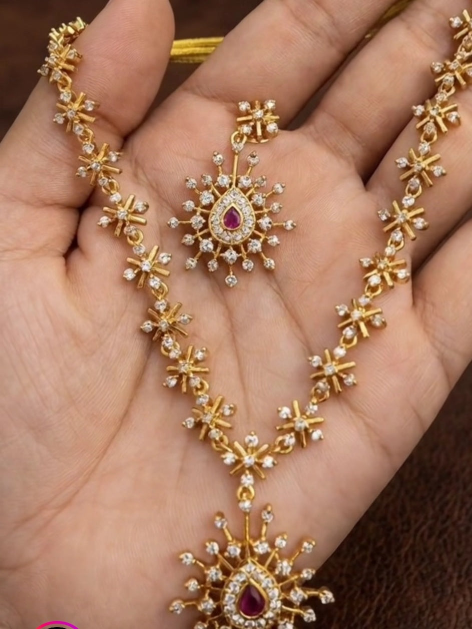 Floral AD Necklace and Earrings