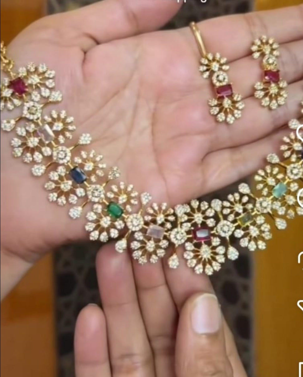 AD stone No - 500 Necklace Set