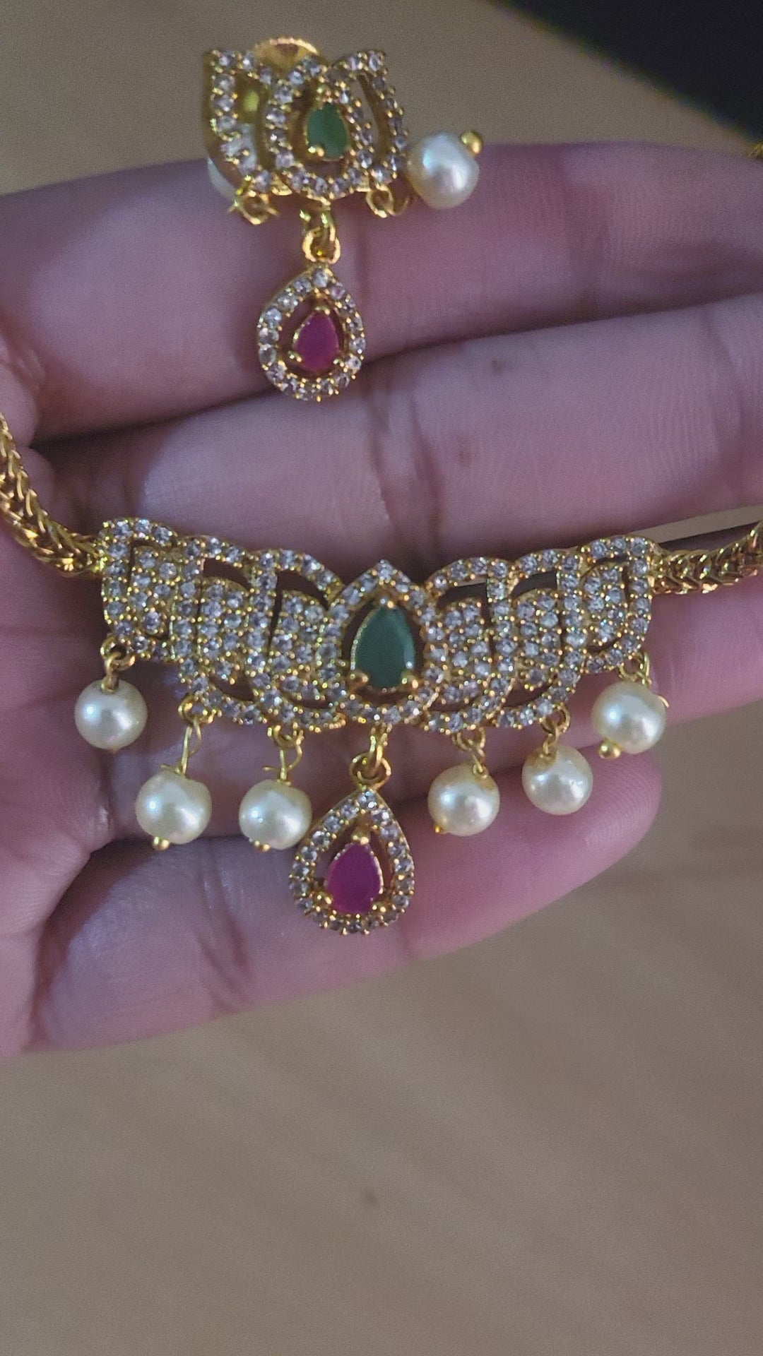 Multicolor AD stone Necklace and Earrings No:25